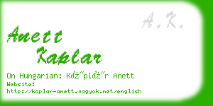 anett kaplar business card